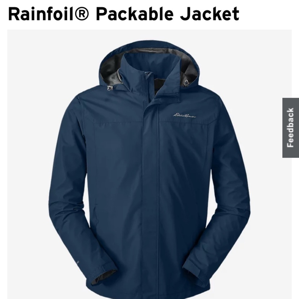 Eddie Bauer Rainfoil Jacket, Blue, Small